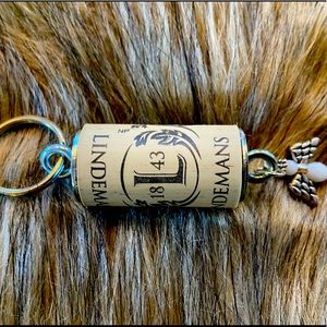 Cork Angel Keychain - White